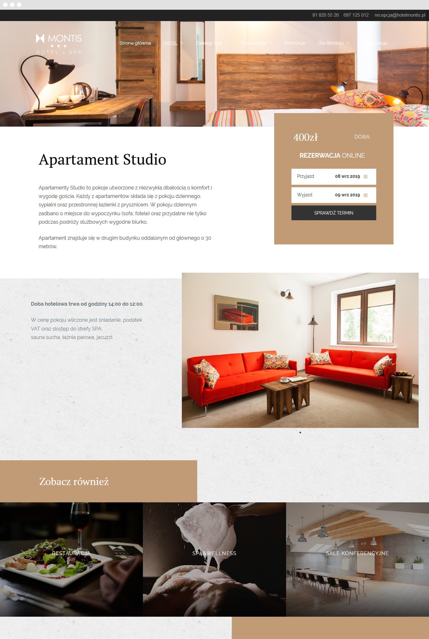 Projekt strony internetowej- strona apartamentu