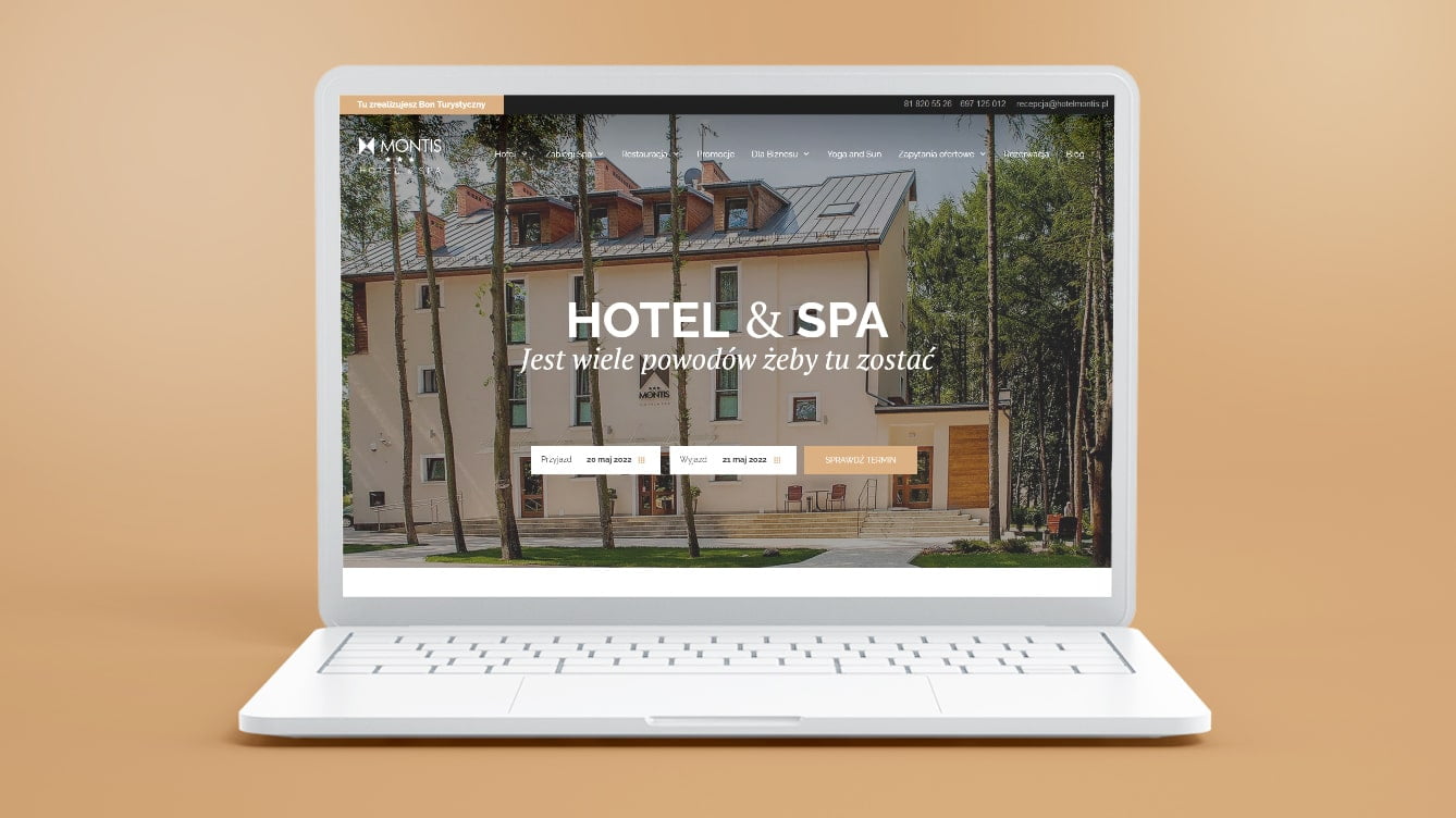 Projekt strony internetowej dla hotelu Montis