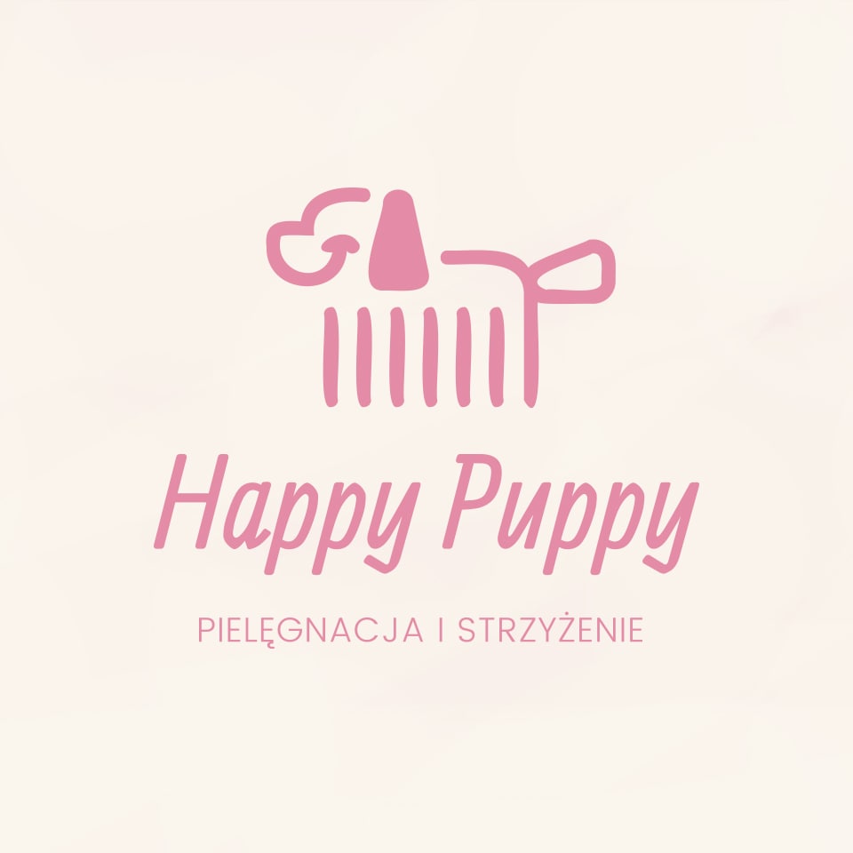 Logo dla Happy Puppy w wersji na jasnym tle