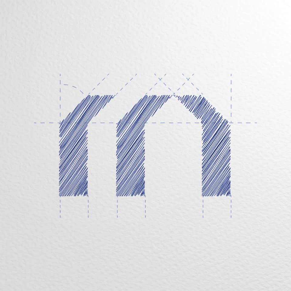 Projekt logo dla biura architektonicznego, szkic